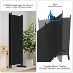 6 Panel Room Divider, 6ft Folding Screen Portable Wall Partition Room Divider - Image 3