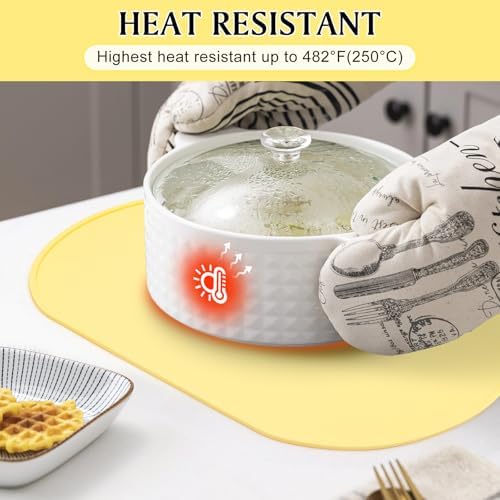 Silicone Placemat Set of 4, Heat Resistant Placemats - Image 4