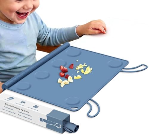 Silicone Placemat for Baby Self-Eating: Dishwasher Safe & Non-Slip for Dining by DZDOV