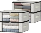 HomeHacks 4-Pack Clothes Organizer Storage Bags, 35L Storage Bins by HomeHacks