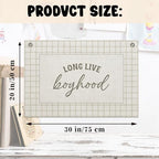 Long Live Boyhood Banner – Boy Room Decor Linen Banner Hanging Flag Retro Pink - Image 4