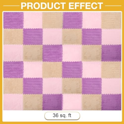 ZENOWICK 36 Pcs Plush Interlocking Carpet Tiles, Puzzle Play Mats - Image 5