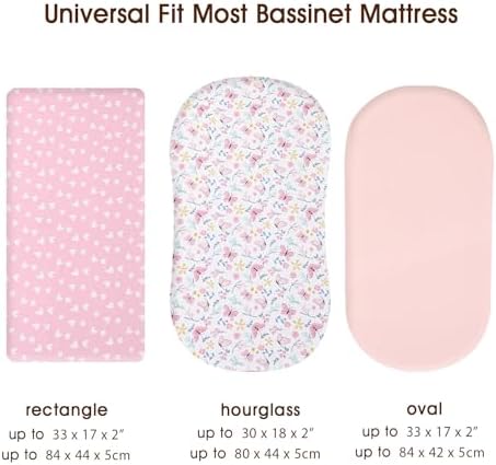 PHF 3 Pack Soft Bassinet Sheets, Butterfly Breathable Comfy Cradle Sheets - Image 5
