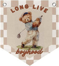 Golf Sports Playroom Decor Banner Pennant Kid Bear Banner Flag, Long Live by Unknown