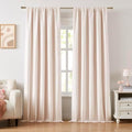 ZJDECOR Pink Stripe Full Blackout Curtain Panels 84 Inches Long, Rod Pocket by ZJDECOR