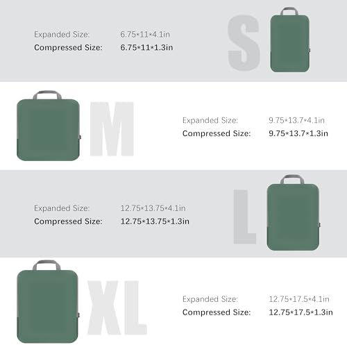 PANDA JOYS 4 Set Compression Packing Cubes Travel - Image 5
