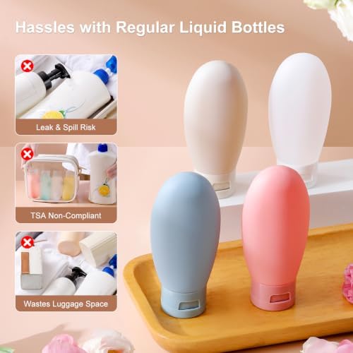 Anntrue Travel Bottles for Toiletries 4 Pack, TSA Approved 2 oz Travel Size - Image 5