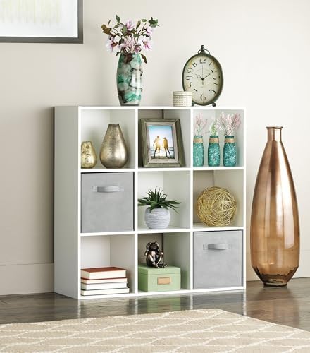 Whitmor 9 Cube Bookcase, 3 Tier Stackable MDF Bookself, Open Storage Display - Image 6