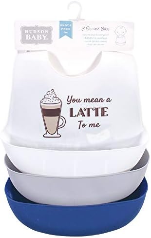 Hudson Baby Unisex Baby Silicone Bibs, You Mean A Latte, One Size - Image 2