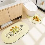 UKELER Sunflower Bathroom Rugs Set 2 Piece Water Absorbent Non Slip Bath Mat by Ukeler