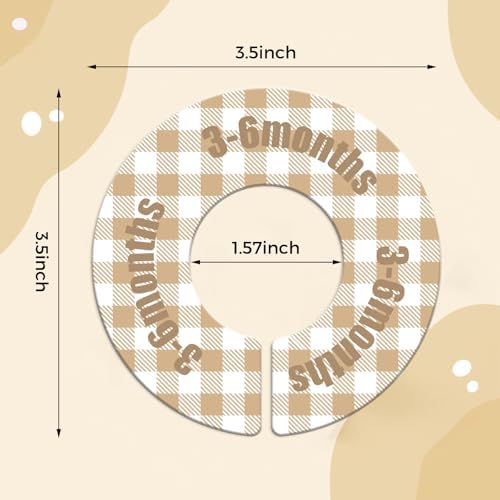 WSICSE Baby Closet Dividers, 8-Piece Round Size Labels, Fits 1.5" Rod - Image 2
