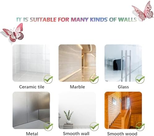 SAOROPEB 3D Butterfly Wall Decor 48 Pcs Blood Red Butterfly Decorations - Image 7