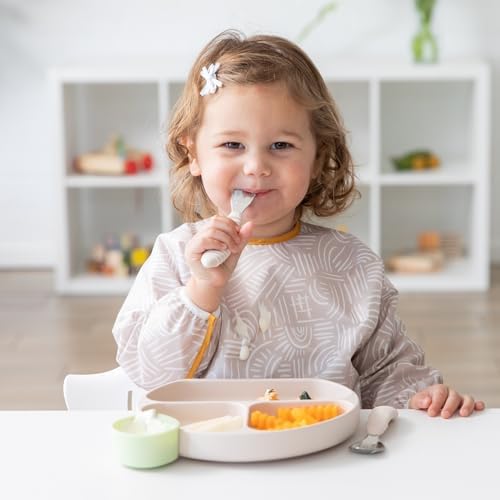 Bumkins Toddler Utensils, Kids Size Fork and Spoon Set, Silicone and - Image 4