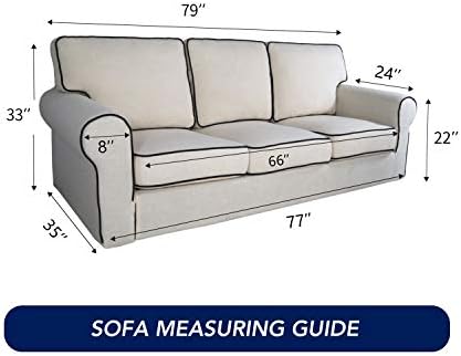 PureFit Stretch Couch Covers for Sofa Large Sofa Slipcovers Classic Blue - Image 6