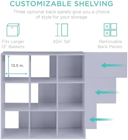 Best Choice Products Kids Bookcase 9-Cube Storage Organizer, 13.5in Shelf - Image 3