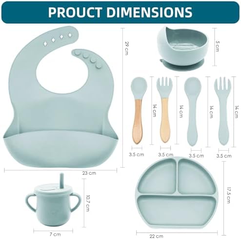 100% Silicone Baby Feeding Set, BPA Free Baby Dishes Set - Image 2