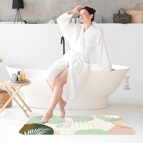 Bathtub Shower Mat 40X16 Inch, for Toddler, Boho Leaves - Image 5