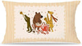 Cute Jungle Animal Band Striped Print Pillow Cover 20x12, Whimsical Animal by Unknown