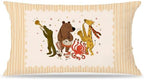 Cute Jungle Animal Band Striped Print Pillow Cover 20x12, Whimsical Animal by Unknown