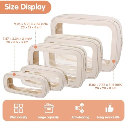 5PCS Diaper Bag Organizer Pouch Set Waterproof Travel Makeup Bag - Image 2