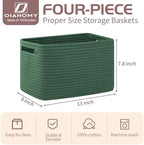 OIAHOMY 4 Pack Storage Baskets for Organizing 15L Cube Storage Bins Green - Image 2