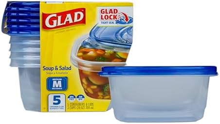 Glad GladWare Medium Rectangle Food Storage Containers, 24 Oz, 24 oz by GladTrashFoodStorage