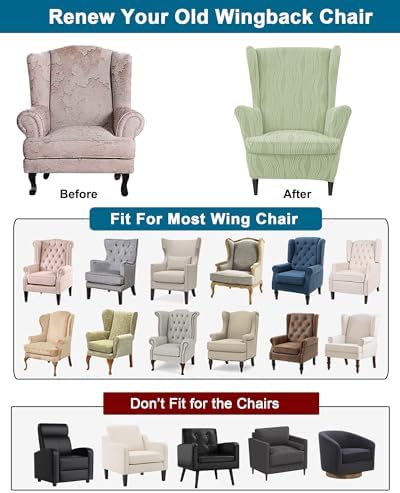 CRFATOP Wingback Chair Covers Wing Armchair Slipcovers - Image 4