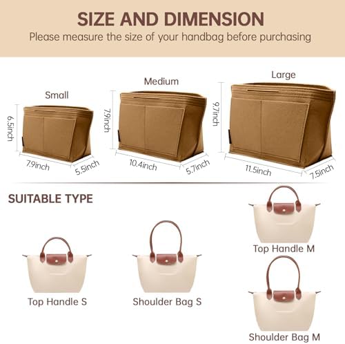 OPPOSHE Purse Organizer Insert for Longchamp Le Pliage, Premium Felt Long Champ - Image 2