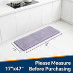 Chenille Bathroom Runner Rug 17"x47" Lavender, Plush Bath Mat - Image 2