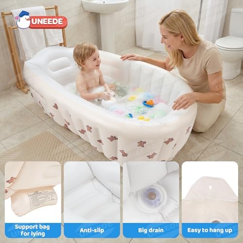 UNEEDE Inflatable Baby Bathtub, Portable Baby Tub - Image 3