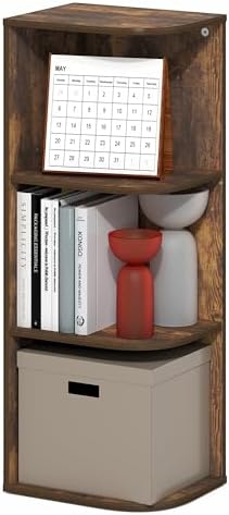 Furinno PASIR Book Shelf, 3-Tier Corner Bookshelf by Furinno-FitsYourSpaceFitsYourBudget