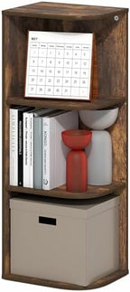Furinno PASIR Book Shelf, 3-Tier Corner Bookshelf by Furinno-FitsYourSpaceFitsYourBudget