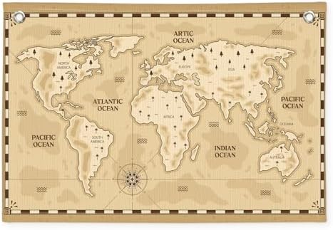 Wheatwin World Map Wall Art Banner by Wheatwin