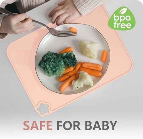 Silicone Placemat for Toddles Kids Non-Slip Reusable Portable Kids Placemats - Image 4