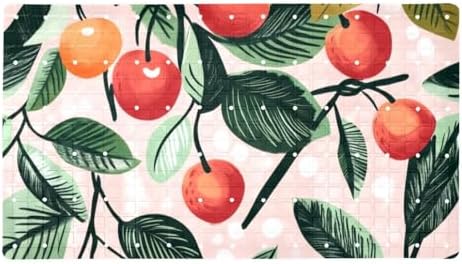 Bathtub Mat Non Slip 26.8x15.1In, Cherry Pattern Bath Mat by Anna+Cowper