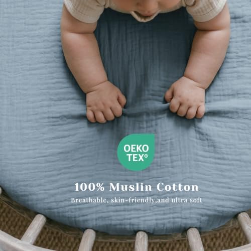 3 Pack Baby Muslin Bassinet Sheets - Image 4