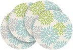 Artoid Mode Sage Dahlia Plastic Round Placemats Set of 4, 14 Inch Seasonal by ArtoidMode