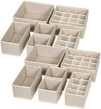 TENABORT 12 Pack Foldable Drawer Organizer Dividers Cloth Storage Box Closet by TENABORT