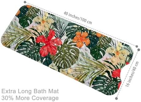 Bathtub Mat Non Slip, 40x16 inch Bath and Shower Safety Mats, Summer Tropical - Image 3