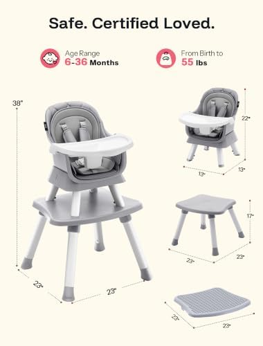 HARPPA Moro High Chair, 8-in-1 Convertible Baby Feeding Chair - Image 4