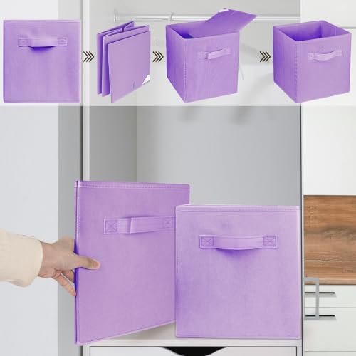 3 Pcs Storage Cubes, 10.5 Inch Collapsible Storage Bins, Fabric Foldable Bins - Image 6