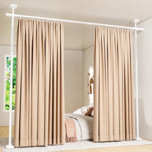 Room Divider Curtain Rods No Drilling, Adjustable Wall Divider 4-10Ft by ABIGLIFTY