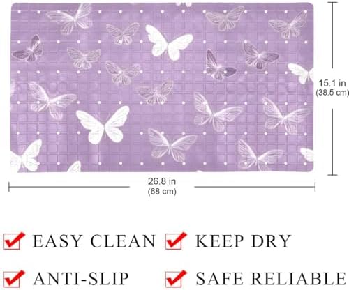 Non Slip Bathtub and Shower Mat 26.8x15.1 inch, Bath Mat - Image 3