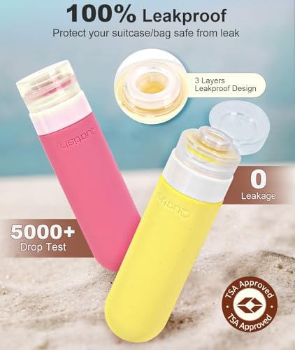 Quatish Travel Bottles for Toiletries 6 Pack, Original Patented Leakproof 3 oz - Image 2