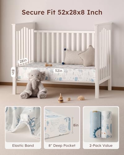 Yoofoss 2-Pack Baby Crib Sheets - Image 4
