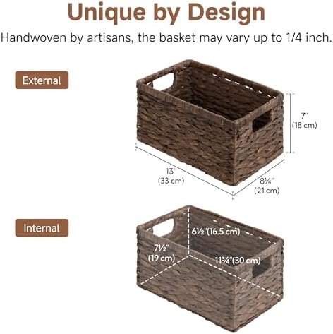 StorageWorks Storage Baskets for Organizing, Hyacinth Storage Baskets - Image 2