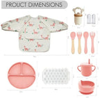 Silicone Baby Feeding Set, Divided Plate, Training Cup, Fruit Feeder & Freezer - Image 3