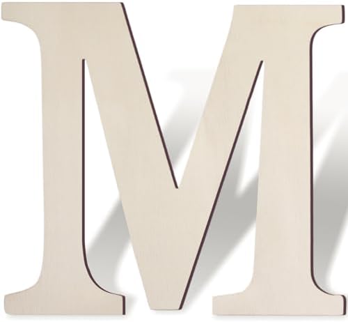 Wooden Letters 12 Inch Large Paintable Wood Letters M by Unknown