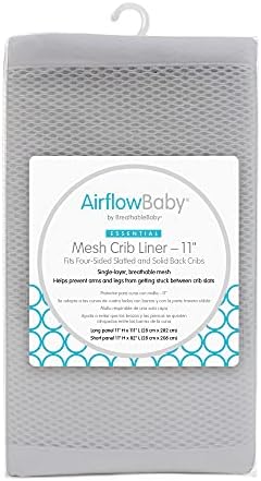 AirflowBaby Mesh Crib Liner for Full-Size Slatted Cribs, Lightweight 2mm Mesh by BreathableBaby