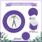 50 Pieces Purple Paper Place Mats Round Disposable Table Mats Purple Paper - Image 4